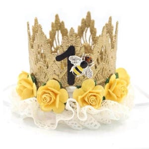 My 1st Bee Day Crown | Sweet to Bee One | Queen Bee Birthday Party Hat | Baby Girl Birthday Tiara | Happy Bee Day Crown | Cakesmash