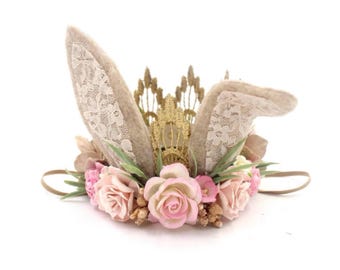 Bunny Ears Flower Crown | Boho Floral Headband, Easter Spring