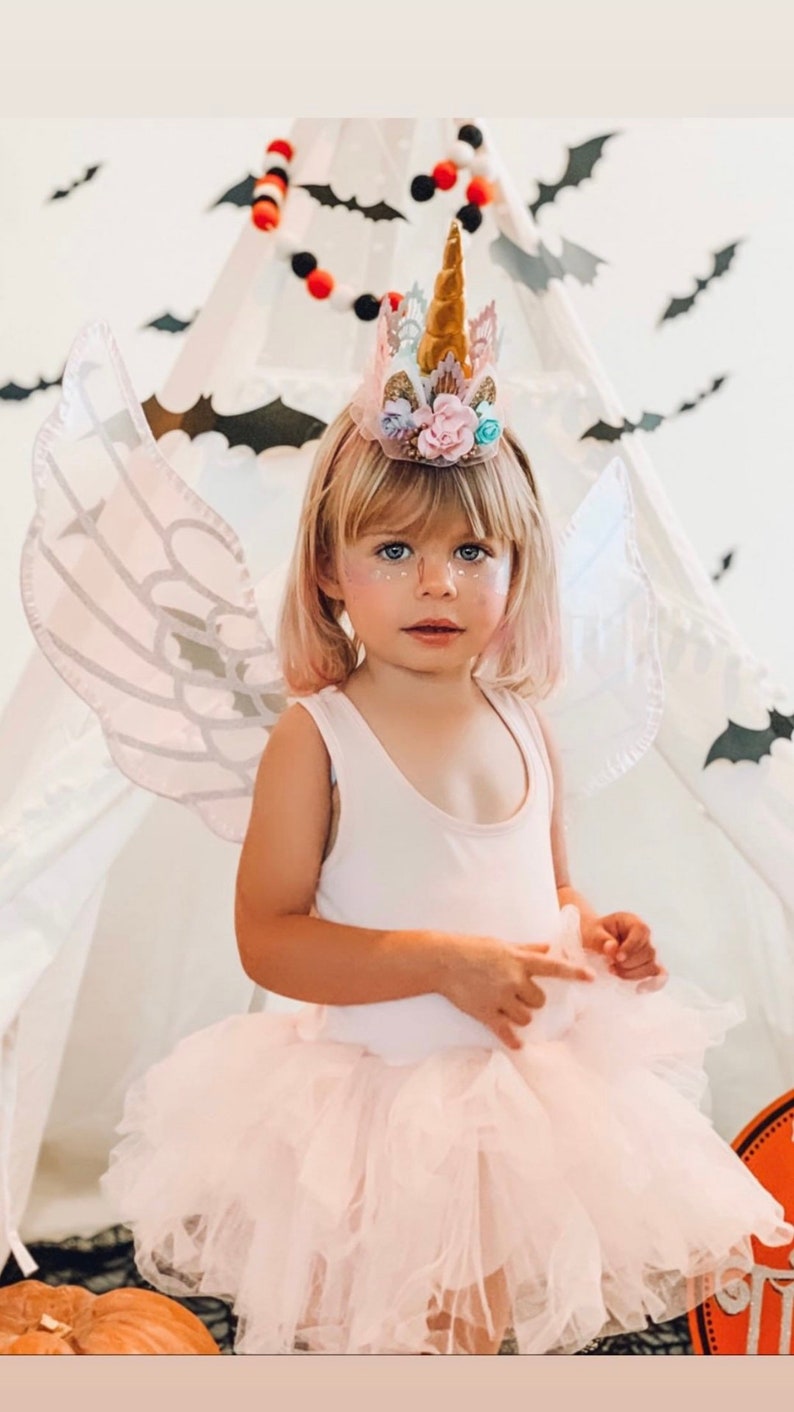 Unicorn Princess flower Crown Unicorn 1st birthday party pink lavender aqua Sienna Mini crown fits babies adults image 4