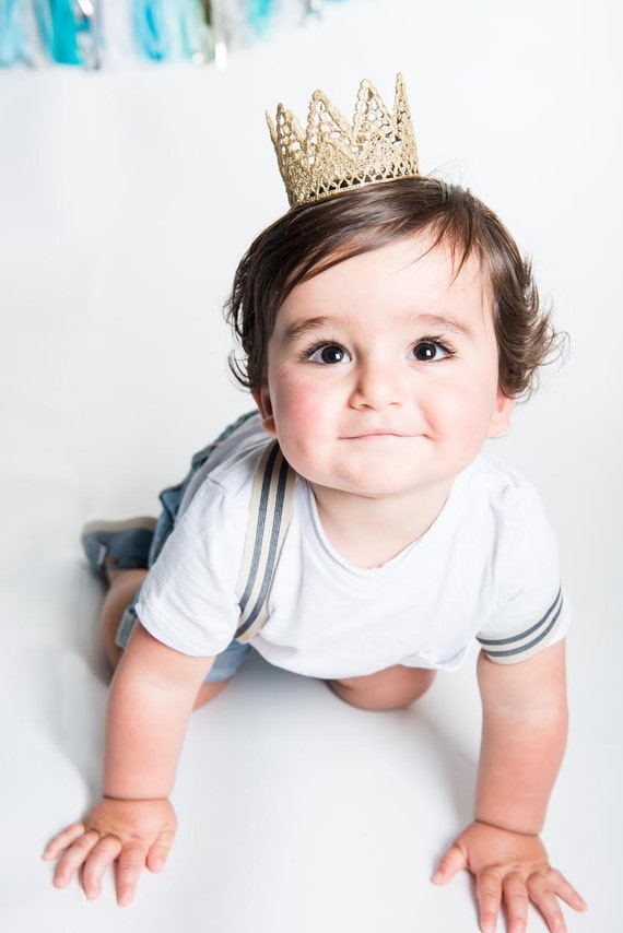 Unisex Mini Paxton Lace Crown Headband Baby Boy First 1st First