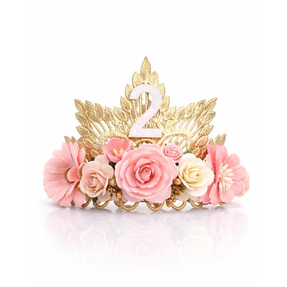 Birthday Girl Tiara | 2nd Birthday Crown | 1st Birthday Party Hat | Toddler Flower Girl Headband | Gift for girls | Sienna petiteTiara