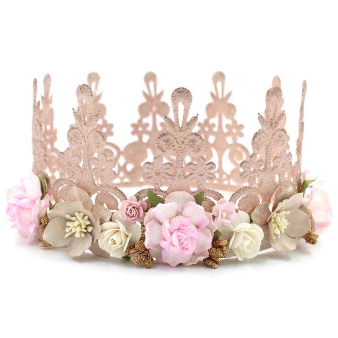 Corona de flores bohemia ruborizada Tiara para niña de las