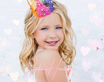 Rainbow Birthday Crown | Mini Lace Crown with Crystals | Bold or Pastel Party Tiara | 1st Birthday Prop | Toddler & Kids Photo Shoot