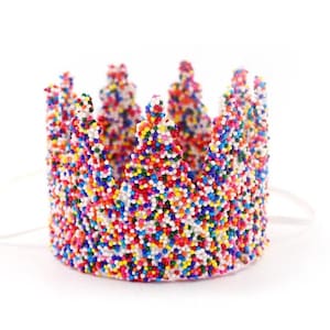 Sprinkles Birthday Crown, Candy Party Headband, Sweet Celebration Cake Smash Prop, Baby Toddler Adult Crown, Handmade in USA