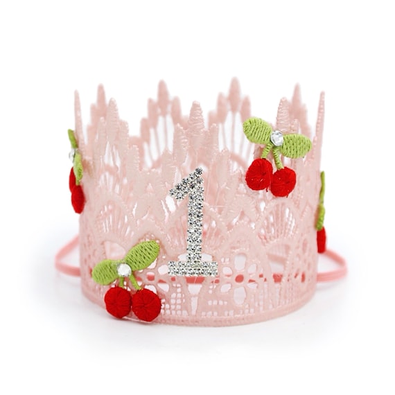 Cherry First Birthday Crown | Cherry Birthday Party Hat | Baby Girl 1st Birthday Headband | She’s the Cherry on Top | Custom Any Age