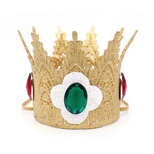 Princess Daisy Gold Lace Crown Headband – Choose Peach or Rosalina | Super Mario Princess Birthday Tiara | Cosplay Girls Headband