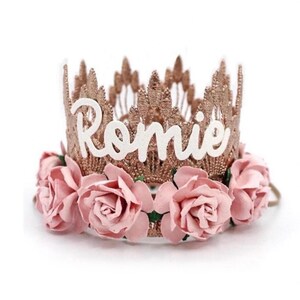 Corona personalizzata con nome per bambina - Corona di compleanno personalizzata - Corona per bambina - Tiara per il primo compleanno - Regalo per baby shower - Corona per bambini piccoli