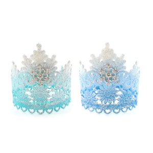 Winter ONEderland Birthday Crown | Baby Girl Snowflake Frozen Elsa inpsired lace crown | Tallulah Tiara crown