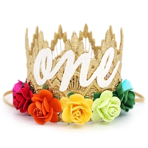 Corona Compleanno Bambina Arcobaleno - Coroncina Per Feste - Foto 2