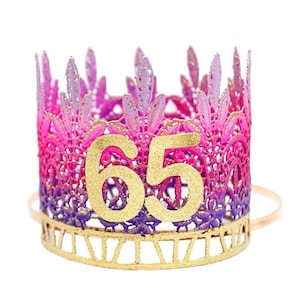 Birthday Crown | Adult Birthday Tiara |  Girls Party Hat | 16th 21st 30th 40th 65th 100th Birthday Headband | Custom ANY Age