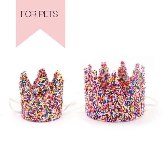 Dog Birthday Crown | Dog Party Hat | Cat Birthday Hat | Pet Birthday Tiara | SPRINKLES Dog Cake Smash Crown | Gotcha Day Crown | Ice Cream