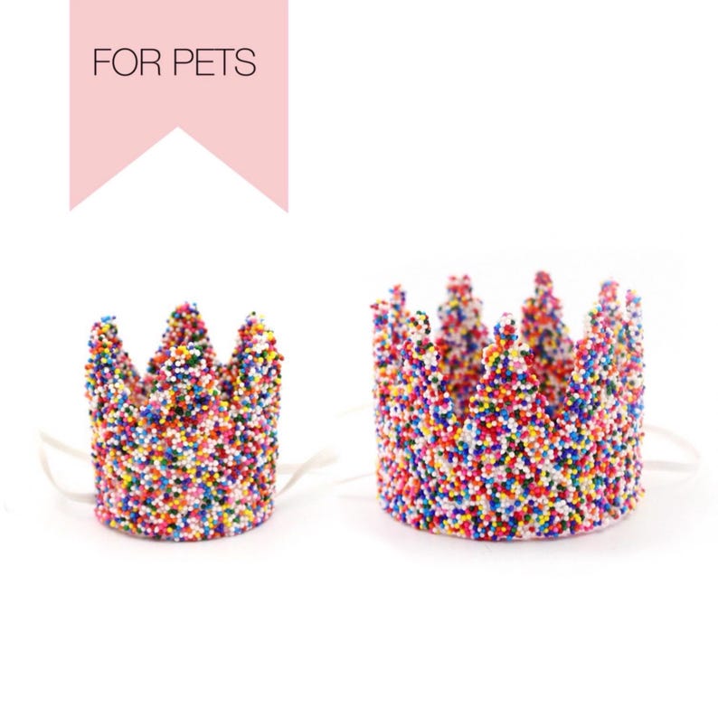 Sprinkles Dog Birthday Crown | Pet Party Hat, Cake Smash image 1