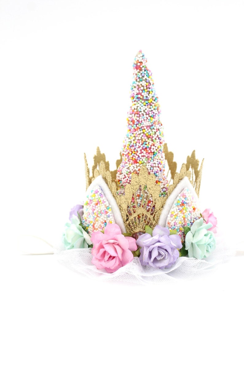 SPRINKLES| Unicrown Ice Cream Party Unicorn flower lace crown headband