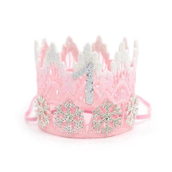 YOUYIKE Corona Di Compleanno Per Bambini, Cappello Compleanno Corona In Tessuto Con Numeri Intercambiabili Da 0 A 9, Blu Rosa Corona Feltro Per