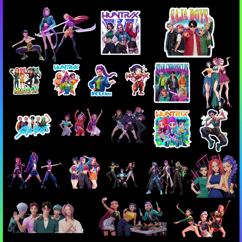 Décoration KPop Demon Hunters Comestible Décoration De Gâteau