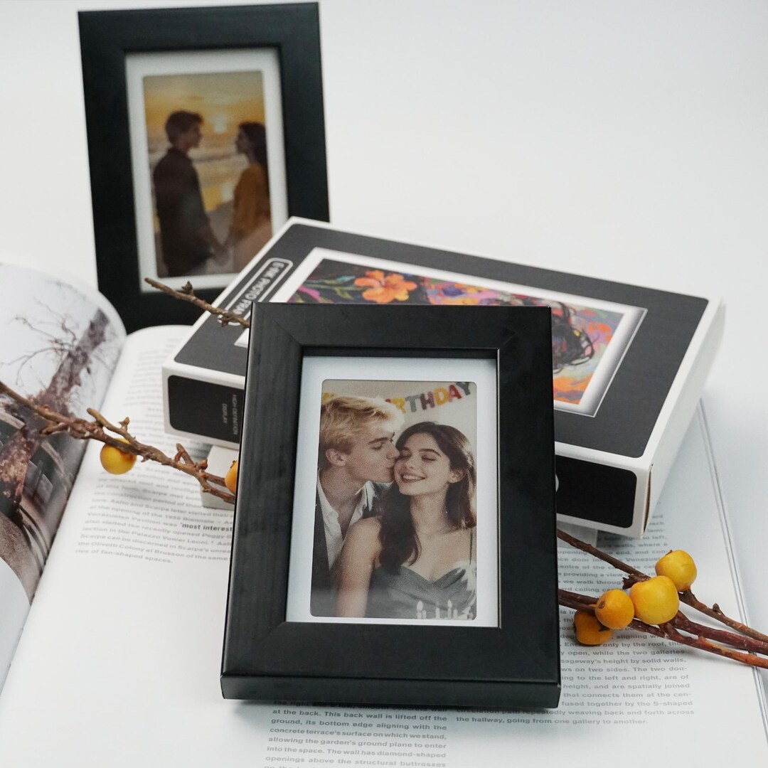 Personalized E Ink Photo Frame, Solid Wood, Anniversary Gift - Etsy