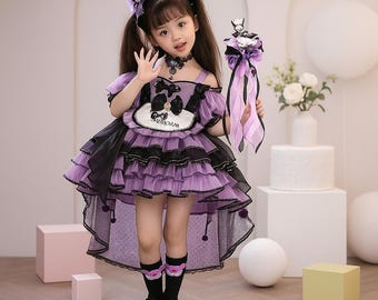 Kuromi Girls Dress Hello Kitty Friends Spring Summer Fall Birthday School  Party Dress Sizes 4/5 6/7 8 - Etsy