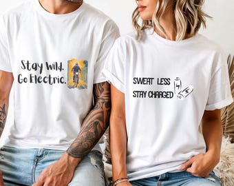 Stay Wild Go Electric Shirt Funny Ebike Cycling Tee Adventure Bike Gift