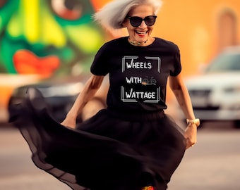 Wheels With Wattage Ebike Shirt, Electric Bike Commuter Tee, Cycling Gift for Riders