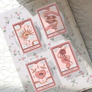 Vintage Tarot Card Phone Grip, Aesthetic Pink Pastel MagSafe Pop Socket, Spiritual Celestial Phone Stand, Witchy Mobile Accessory