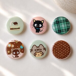 Jolie poignée de téléphone chat, prise pop esthétique cookie chaton, support pour téléphone à carreaux chocolat kawaii, accessoire animal drôle d'anime, cadeau pour elle
