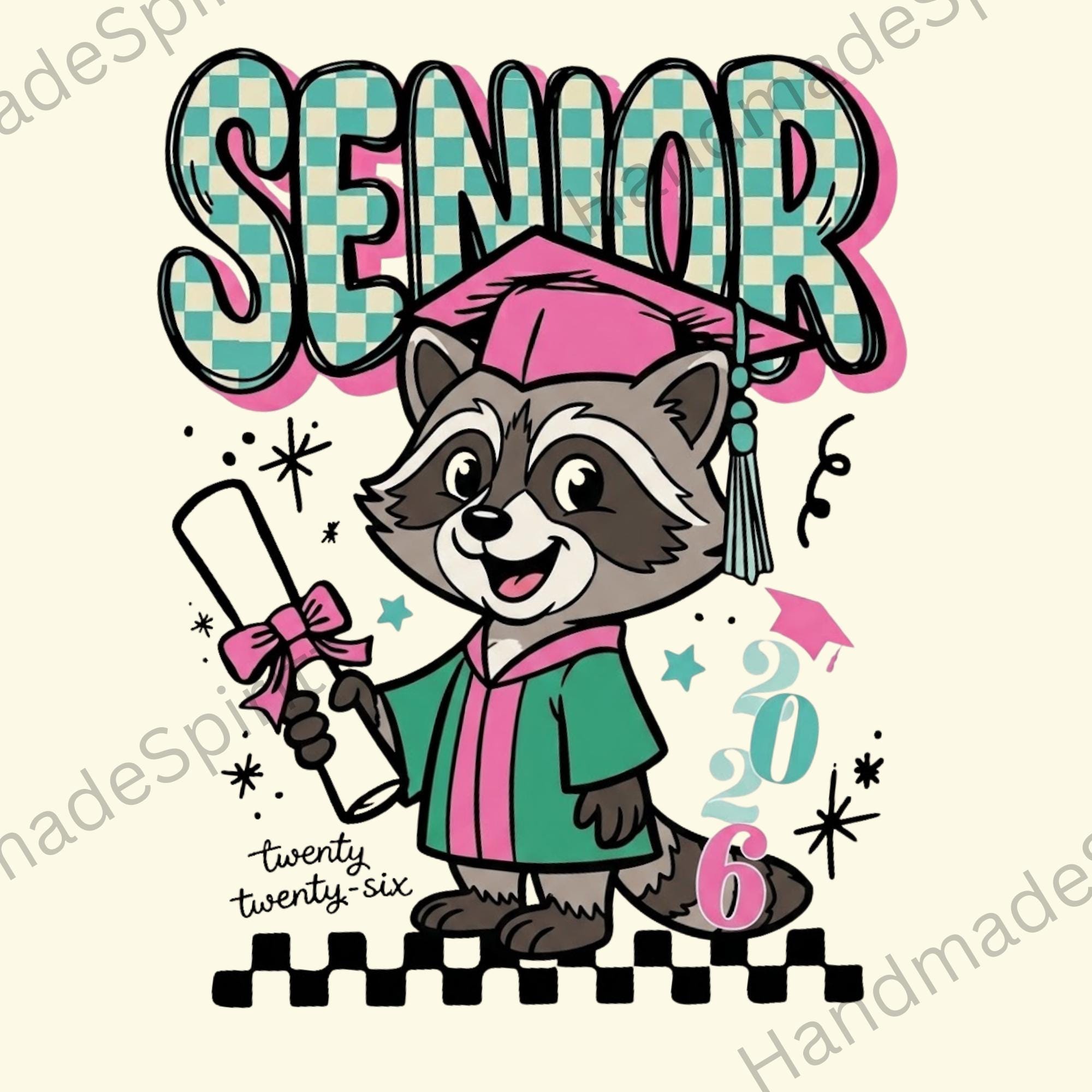 Senior 2026 PNG Bundle, Graduation Alligator Raccoon Design, Class of ...