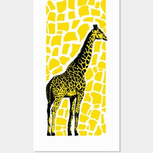 Giraffe Pop Art Nursery Kids Room Hand Printed Original Art Print image 1