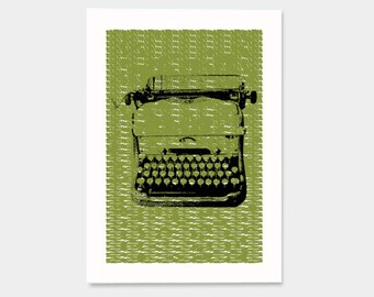 Typewriter - Hand Printed Art Print - 5X7