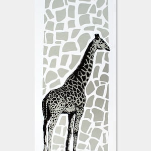 Giraffe Art Print - Pop Art Nursery Kids Wall Art - Silver Screenprint