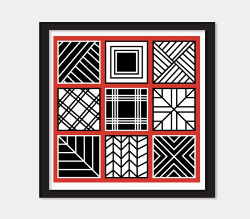 Abstract Art Print Quilt Patterns - Hand Printed - 8X8 - Etsy