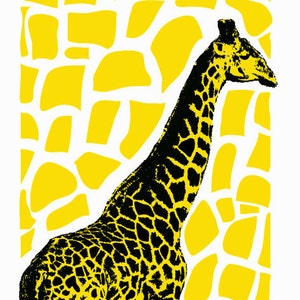 Giraffe Pop Art Nursery Kids Room Hand Printed Original Art Print image 4