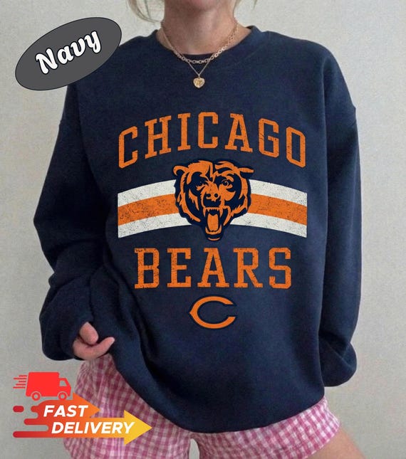 Vintage Chicago Bears Sweatshirt, Retro Football Fan Shirt, Distressed Sports Graphic Crewneck, Game Day Outfit