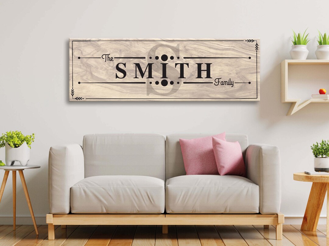 Personalized Family Name Sign Custom Canvas Farmhouse Wall Art - Etsy