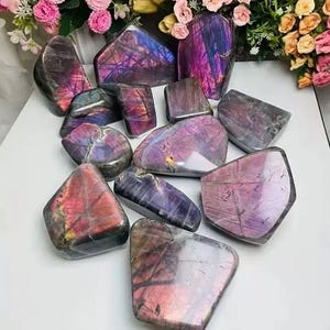 Purple Flash Labradorite, Hand Polished High Grade Spectrolite Crystal, Purple Labradorite Crystal Chakra Healing Specimen 