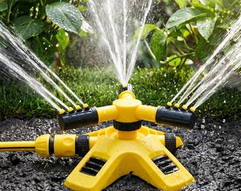 Outdoor Garden Sprinkler, Rotating Lawn Watering System, Multi-Spray Irrigation, Plastic Sprayer for Yard, Adjustable Lawn Sprinkler