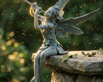 Figura de jardín de hadas, decoración de hongos para exteriores, estatua de jardín, escultura de elfo en miniatura, adorno de jardín de fantasía caprichosa, regalo para jardineros