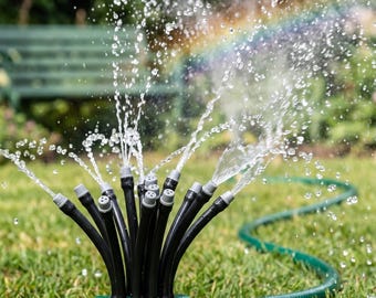 Aspersor giratorio para césped, rociador de agua para jardín, aspersor multichorro, riego de patio, herramienta para regar macizos de flores