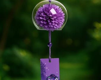 Handmade Sakura Glass Wind Chime: Japanese Furin Bell for Home & Garden