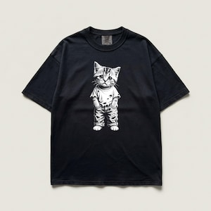 Sad Cat Shirt, Cute Kitten Graphic Tee, Vintage Distressed Cat Shirt, Grunge Cat Lover Gift, Emo Kitty Aesthetic Top
