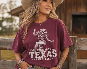 She's From Texas I Can Tell Shirt, Texas Girl Tee, Cowgirl Western Shirt, Country Girl Graphic Top