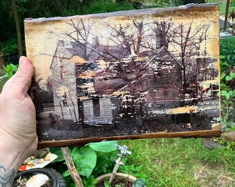 Abandoned NJ house wood photo