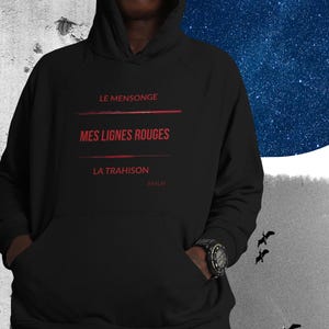 Unisex Printed Hoodie – Cotton Hoodie – “The Lie and The Betrayal” – Exclusive My Red Lines™ Design