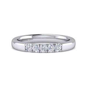 Lab Grown Diamond Wedding Band, Straight Diamond Ring, White Gold Half Eternity Band, Minimalist Stackable Ring, Classic Anniversary Band