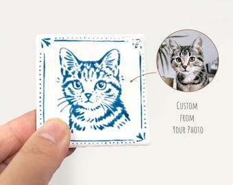 Custom Pet Portrait Enamel Magnet, Made from Your Photo