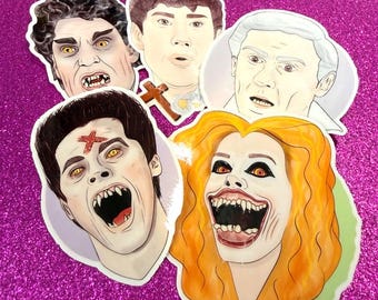 Fright Night Set of 5 Vinyl Stickers Vampire, 80’s Horror