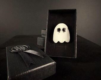 Love Tokens: Cold Porcelain Sheet Ghost Brooch