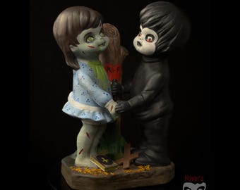Unholy Upcycles 'I'm Possessed With You' Regan and Pazuzu The Exorcist inspired Upcycled Figurine Hand Painted OOAK
