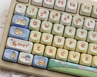 Fairy Chiikawa Keycap Set, Cute Aesthetic Cartoon Keycaps, PBT Keycaps, MOA Profile Keycaps, Mechanical Keyboard Keycaps, Gaming Lovers Gift