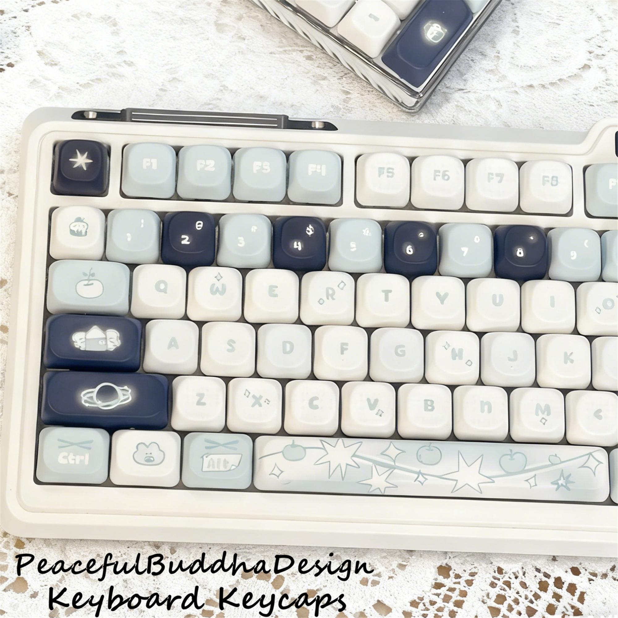 Y2K Blue Star Keycap Set, Vintage Aesthetic Keycaps, Cherry/qx3 Profile PBT Keycaps, Mechanical ...