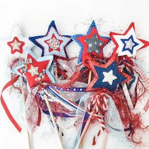 4th of July Wand//magicwand•stars•woodenwand•animalwand•flower wand•magical•makebelieve•imagination•wand•Scanditoys•summer